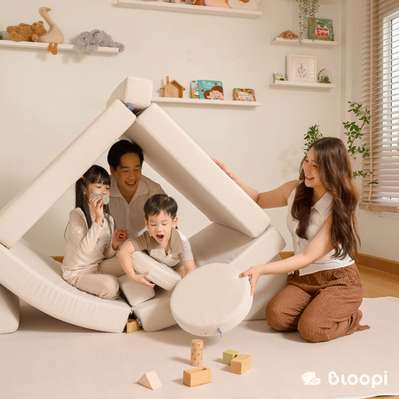 โซฟา 2 ที่นั่งปรับเปลี่ยนรูปแบบได้สำหรับเด็ก BLOOPI รุ่น BLOOPI COZY DUO สีครีม_3